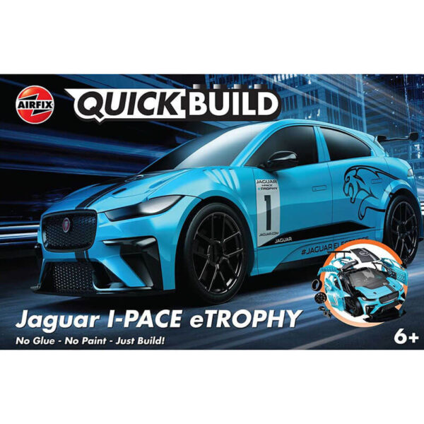 j6033 Jaguar I-PACE eTROPHY Quickbuild La nueva gama de modelos QUICK BUILD de Airfix se construyen usando bloques de plástico de ajuste fácil.