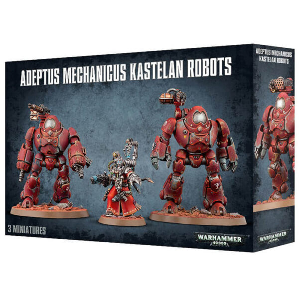 gws 59-10 Adeptus Mechanicus Kastelan Robots Este kit de 95 piezas de plástico multicomponente contiene todo lo necesario para montar 2 Kastelan Robots y 1 Cybernetica Datasmith.