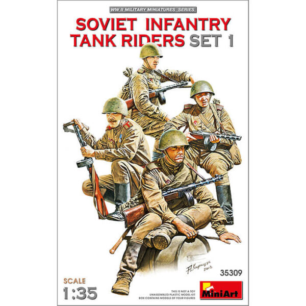 miniart 35309 Soviet Infantry Tank Riders Set 1 1/35 Kit en plástico para montar y pintar.