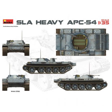 miniart 37055 SLA Heavy APC-54 1/35 Kit en plástico para montar y pintar. Incluye piezas en fotograbado y cadenas por eslabones individuales. Interior detallado, incluye el motor V-54