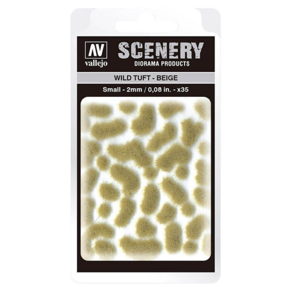 SC403 Wild Tuft - Beige Small Vallejo Scenery es una gama de vegetación en miniatura con la conseguir un mayor realismo a la hora de ambientar los terrenos para nuestras maquetas y figuras en viñetas y dioramas.