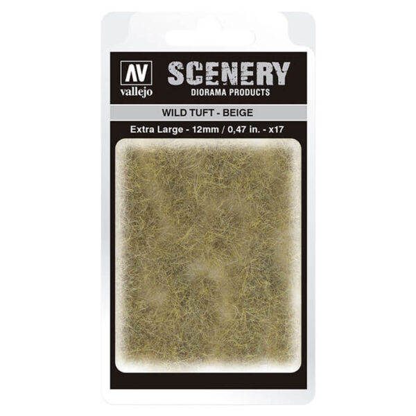 Wild Tuft - Beige Extra Large Vallejo Scenery es una gama de vegetación en miniatura con la conseguir un mayor realismo a la hora de ambientar los terrenos para nuestras maquetas y figuras en viñetas y dioramas.