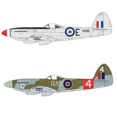 airfix a06101a Supermarine Spitfire F.Mk.22/24 1/48 Kit en plástico para montar y pintar. Hoja de calcas con 2 decoraciones
