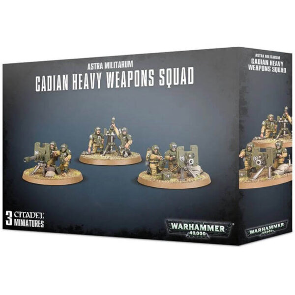 games workshop 47-19 Astra Militarum Cadian Heavy Weapon Squad Warhammer 40K Kit en plástico multicomponente para montar 3 equipos de armas pesadas de Cadia .