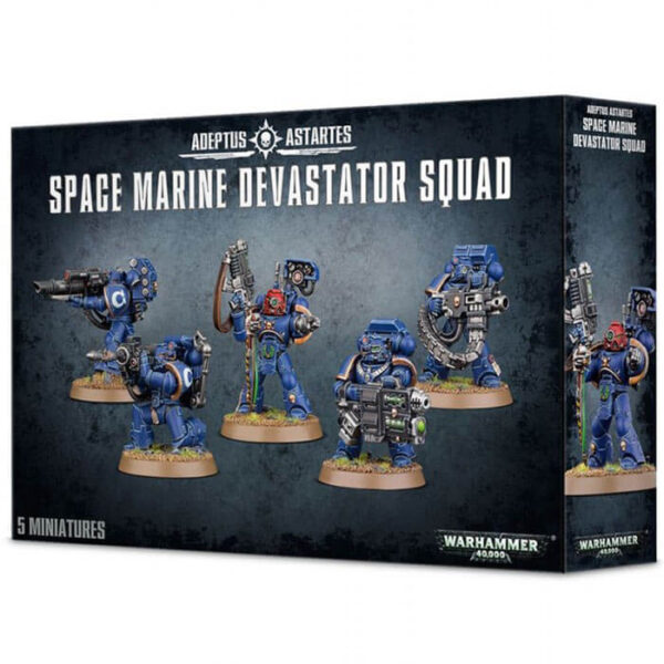 games workshop 48-15 Space Marines Devastator Squad Warhammer 40K  Kit en plástico multicomponente para montar 5 Space Marine Devastators, uno se puede montar como Devastator Sergean.