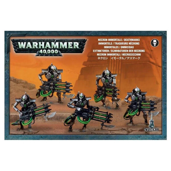 games workshop 49-10 Necron Inmortals/Deathmarks Warhammer 40K Kit en plástico multicomponente para montar 5 Omnicidas o 5 Inmortales Necron.