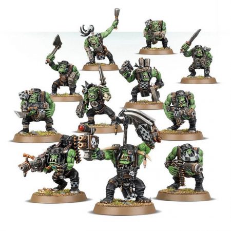 games workshop 50-10 Ork Boyz Warhammer 40K Kit en plástico multicomponente para montar 11 Ork Boys con distintas opciones de armamento.  11 Peanas redondas de 32mm.