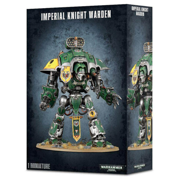 games workshop 54-12 Imperial Knights Knight Warden Kit en plástico multicomponente para montar un Imperial Knight Warden armado con un cañón gatling Vengador y una espada sierra Segador,