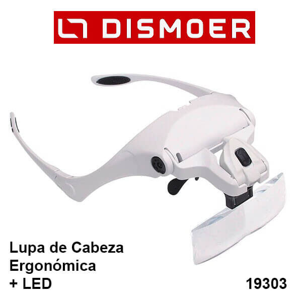 dismoer 19303 Gafa lupa de cabeza Ergonómica con luz LED