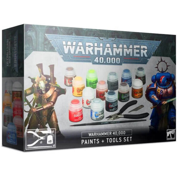 games workshop 60-12 Juego de pinturas y herramientas Warhammer 40,000 Esta caja incluye los elementos básicos para empezar a montar y pintar tus miniaturas de Warhammer 40K