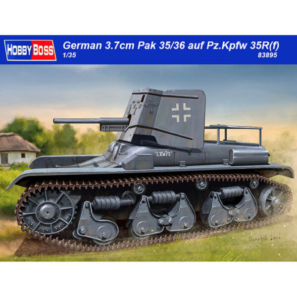 hobby boss 83895 German 3.7cm Pak 35/36 auf Pz.Kpfw 35R(f) 1/35 Kit en plástico para montar y pintar. Incluye piezas en fotograbado y cadenas por tramo y eslabón.