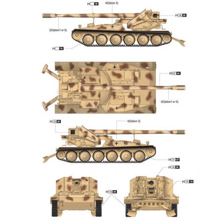 trumpeter 05523 12.8cm PAK 44 Waffentrager Krupp 1/35 Kit en plástico para montar y pintar. Incluye piezas en fotograbado, cañón torneado en metal y cadenas por eslabones individuales.