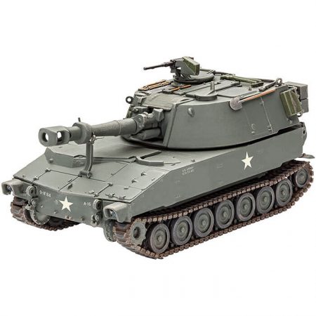 Revell 03265 US Army M109 1/72 Kit en plástico para montar y pintar. Cadenas por tramo y eslabón.