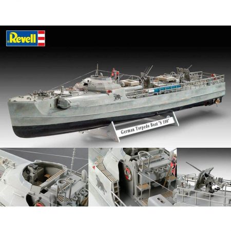 Revell 05162 German Fast Attack Craft S-100 1/72 Kit en plástico para montar y pintar. Incluye peana.