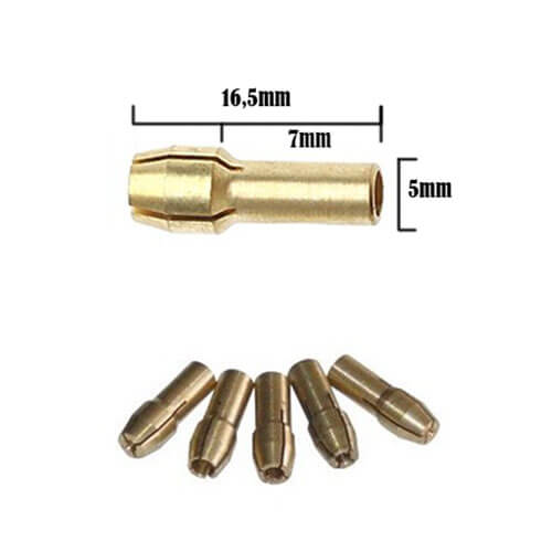 chaves 0610138 Juego 5 pinzas portabrocas para taladro eléctrico Para brocas de diámetro: 0,5 - 1 - 2 - 2,5 - 3 mm