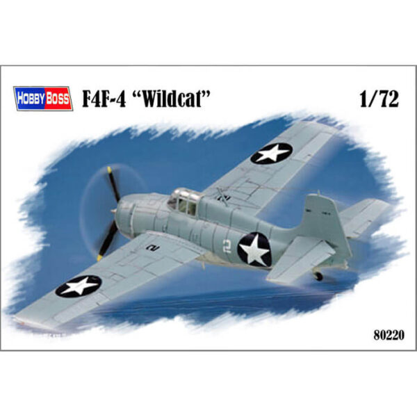 hobby boss 80220 F4F-4 Wildcat 1/72 Kit en plástico para montar y pintar. Hoja de calcas con 2 decoraciones. Longitud 122.8 mm