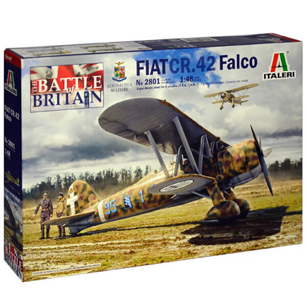 italeri 2801 FIAT CR.42 Falco 1/48 Kit en plástico para montar y pintar. Hoja de calcas con 6 decoraciones.
