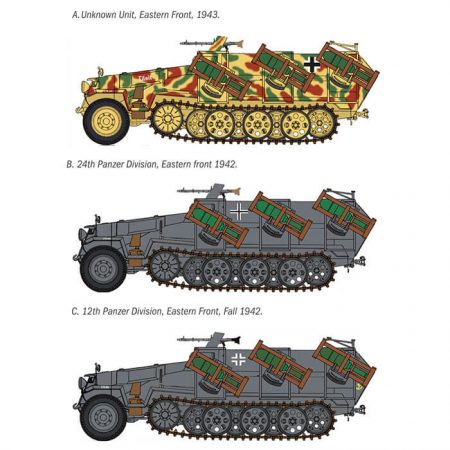 italeri 7080 Sd. Kfz. 251/1 Wurfrahmen Stuka zu Fuss 1/72 Kit en plástico para montar y pintar.