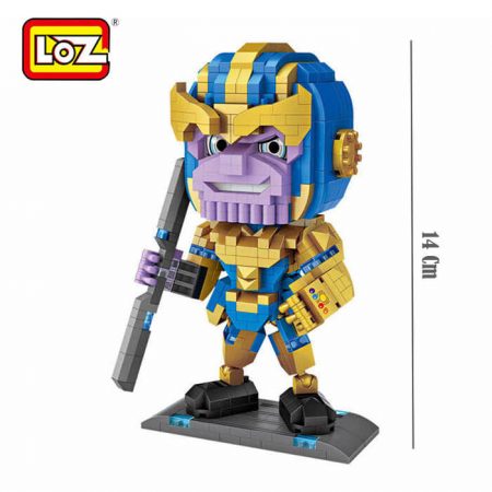 Loz 9220 Marvel Thanos 750 pcs Kit del personaje Thanos, uno de los villanos más poderosos de Marvel.