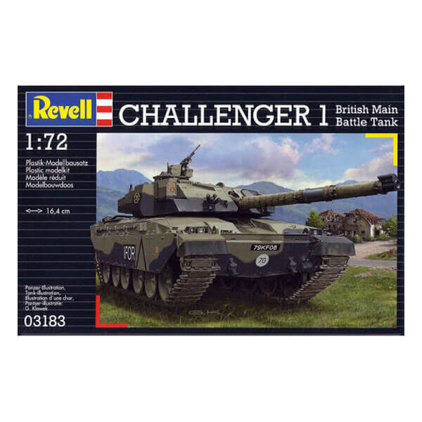 revell 03183 Challenger I 1/72 British Main Battle Tank Kit en plástico para montar y pintar. Cadenas por tramo y eslabón.