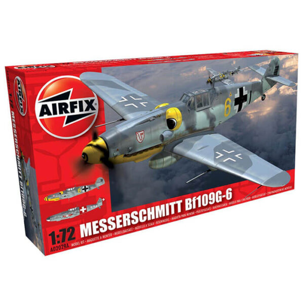 airfix a02029a Messerschmitt Bf109G-6 1/72 Kit en plástico para montar y pintar. Hoja de calcas con 2 decoraciones.