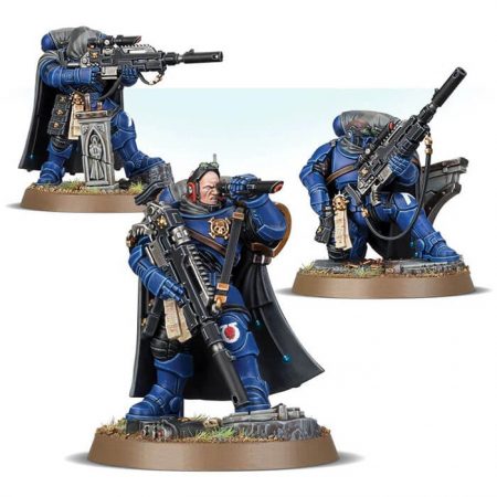 games workshop 48-93 Primaris Eliminators Space Marines Tiradores dedicados, los Eliminators persiguen las sombras del campo de batalla, buscan objetivos de oportunidad y los derriban con descargas de fuego.