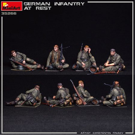miniart 35266 German Infantry At Rest 1/35 WWII Military Miniatures Series Kit en plástico para montar y pintar.