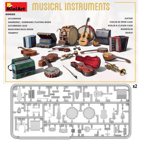 miniart 35622 Musical Instruments 1/35 Building & Accessories Series Kit en plástico para montar y pintar.