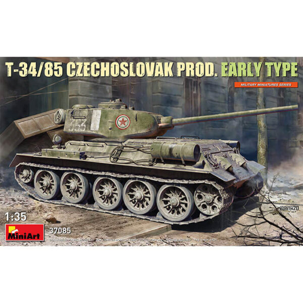 miniart 37085 T-34/85 Czechoslovak Prod. Early Type 1/35 Kit en plástico para montar y pintar. Incluye fotograbados.