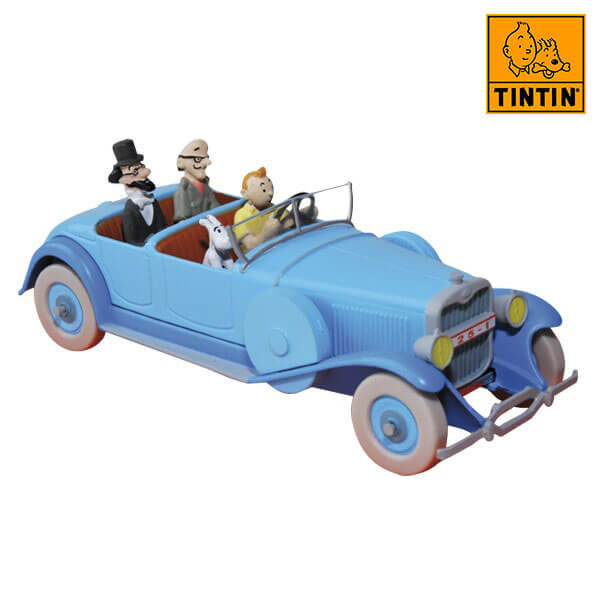 tintin 29506 Lincoln Torpedo -Tintin en Los cigarros del faraón Tintin in the cars Coche de colección en metal, incluye figura de personaje.