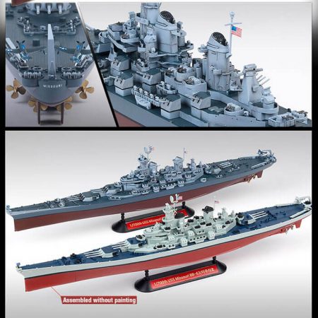 academy 14222 USS Missouri BB-63 1/700 Kit en plástico para montar y pintar el acorazado de la clase Iowa en la versión de la 2ª Guerra Mundial.