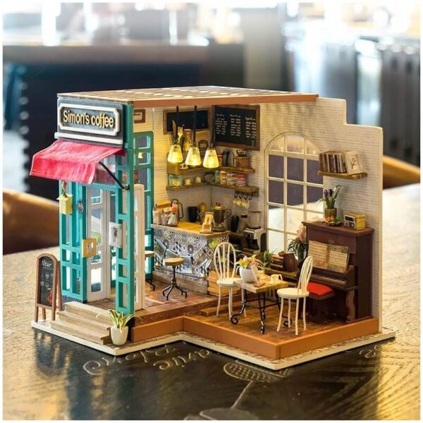 rolife DG109 Simon's coffee Las maquetas ROBOTIME son casas en miniatura que recrean con increíble detalle lugares de la vida diaria, a escala 1:24