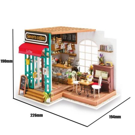 rolife DG109 Simon's coffee Las maquetas ROBOTIME son casas en miniatura que recrean con increíble detalle lugares de la vida diaria, a escala 1:24