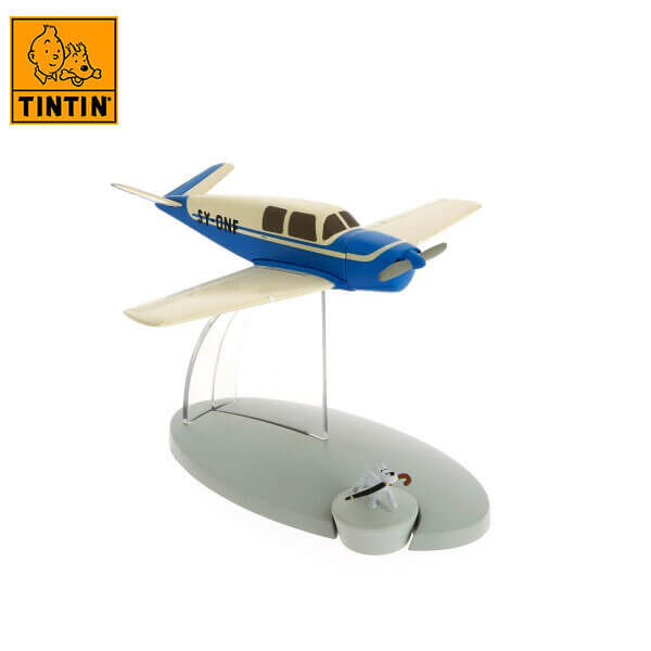 tintin 29539 The kidnapper's blue plane -Tintin en El asunto Tornasol Tintin in the planes Avión de colección en metal y plástico, incluye figura de personaje.