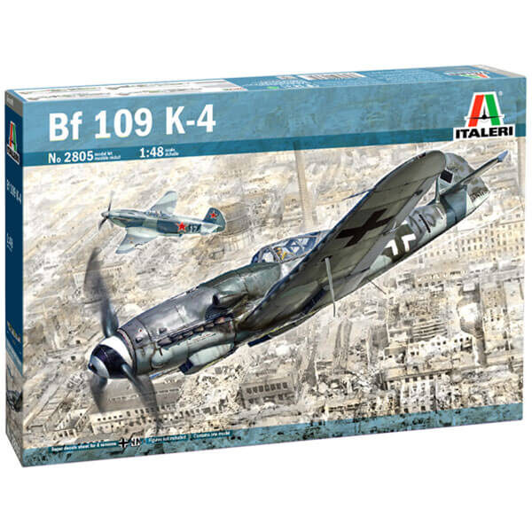 italeri 2805 Messerschmitt Bf 109 K-4 1/48 Kit en plástico para montar y pintar. Hoja de calcas con 4 decoraciones