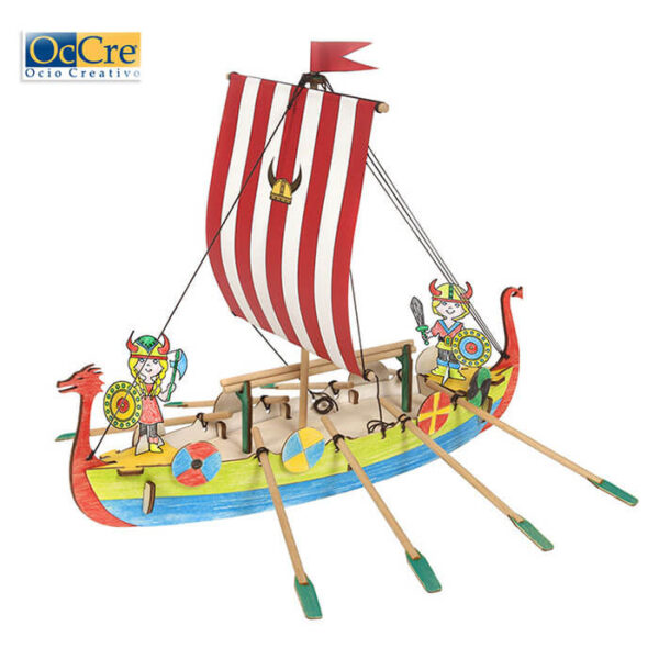 occre 20001 Occre Junior Viking Monta y colorea el barco VIKING. Kit en madera de fácil montaje, ideal para iniciarse en el apasionante mundo del modelismo.