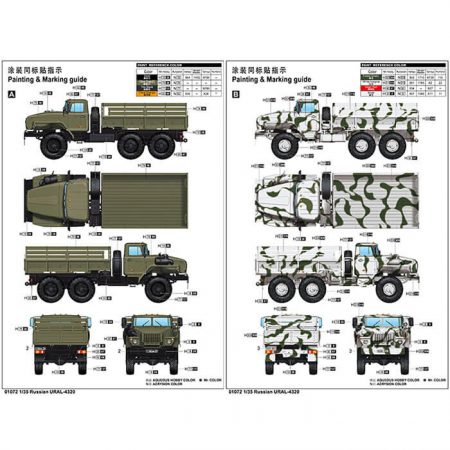 trumpeter 01072 Russian URAL-4320 1/35 Kit en plástico para montar y pintar. Incluye piezas en fotograbado.