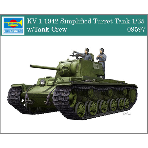 trumpeter 09597 KV-1 Mod.1942 Simplified Turret w/Tank Crew 1/35 Kit en plástico para montar y pintar. Incluye piezas en fotograbado y tripulación.