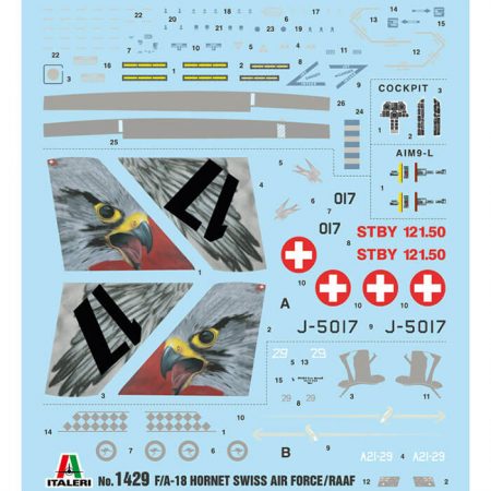 italeri 1429 McDonnell Douglas F/A-18 Hornet 1/72 Swiss Air Force - Royal Australian Air Force Kit en plástico para montar y pintar.