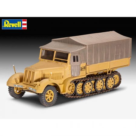 revell 03263 Sd.Kfz.7 Late Production 1/72 Kit en plástico para montar y pintar. Hoja de calcas con 2 decoraciones.