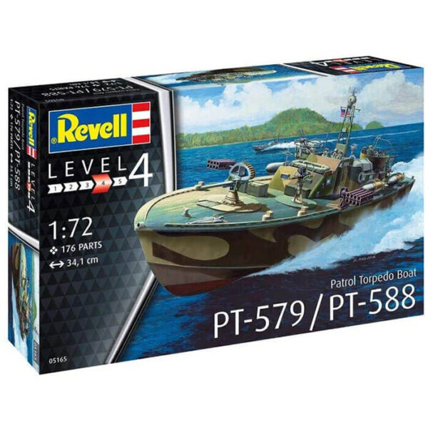 revell 05165 Patrol Torpedo Boat PT-579 PT-588 ELCO Motor torpedo boat 80-ft-class Kit en plástico para montar y pintar.