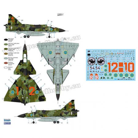 special hobby sh72384 SAAB JA-37 Viggen Fighter 1/72 Kit en plástico para montar y pintar. Hoja de calcas con 3 decoraciones de la Fuerza Aérea Suecia.