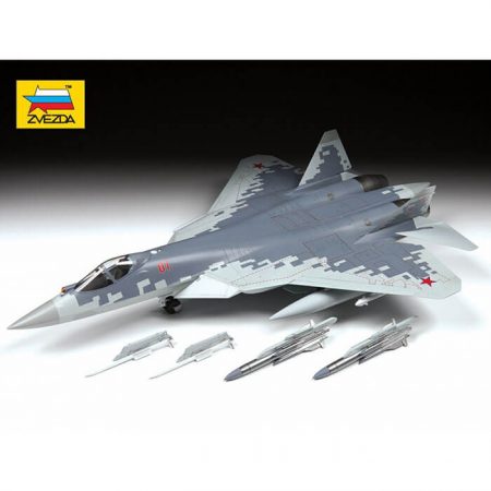 zvezda 4824 Russian fifth-generation fighter SU-57 1/48 Kit en plástico para montar y pintar. Hoja de calcas con 2 decoraciones.