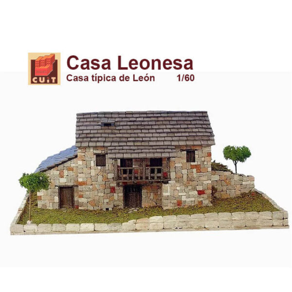 cuit 03606 Cuit Casa Leonesa 1/60 Casa tradicional de León que podemos encontrar principalmente en zona de sierra. Kit de construcción con piezas de cerámica.