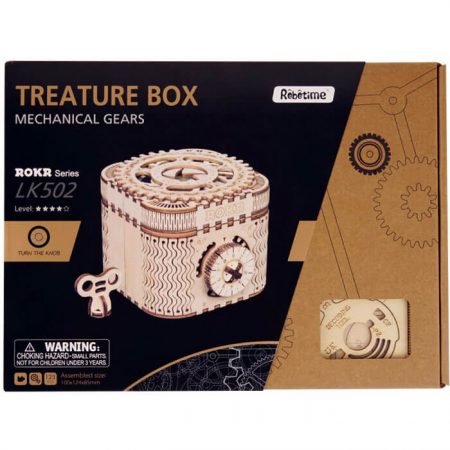 robotime rokr LK502 Treasure box Caja Fuerte Maqueta en madera de 158 piezas con un increíble nivel de detalle. Todos los materiales necesarios para el montaje de la maqueta.