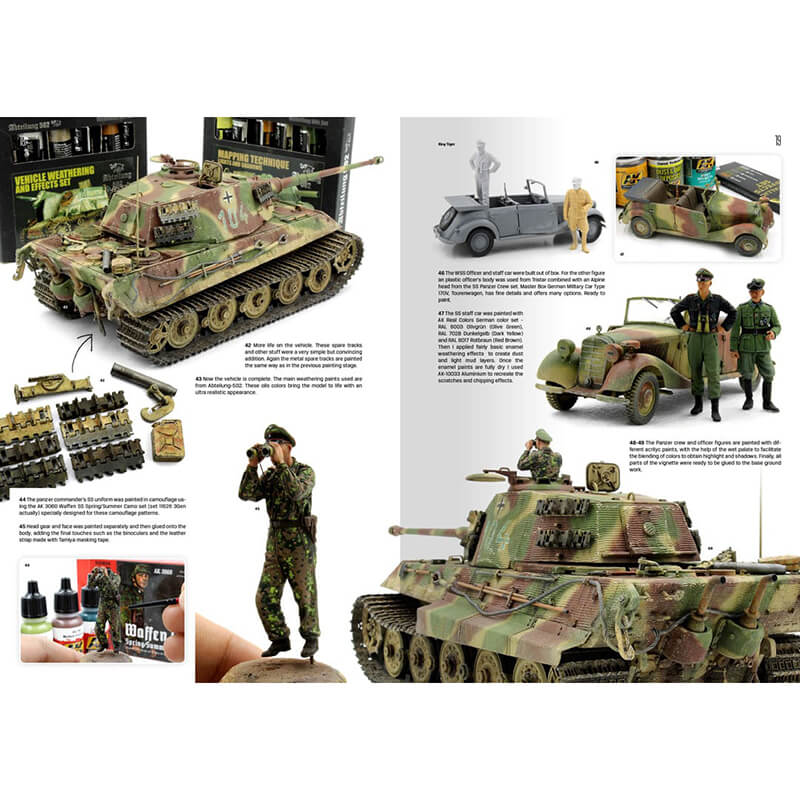 AK517 Los Vehículos Alemanes Más Icónicos Vol. 2 de la Segunda Guerra Mundial Este es el segundo volumen de los dos que presentan los vehículos más emblemáticos de las Waffen SS. Este libro se centra en los tanques pesados Tiger y King Tiger, y los medianos como Panther y Panzer IV y vehículos basados ​​en su chasis.