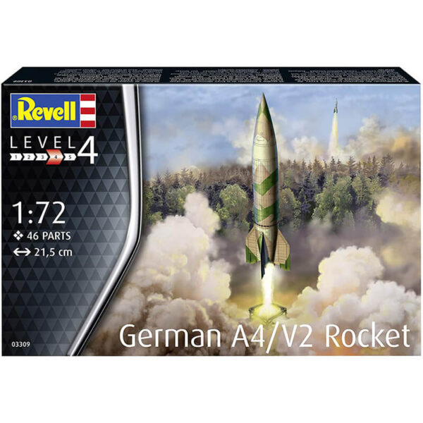 Revell 03309 German A4/V2 Rocket 1/72 Kit en plástico para montar y pintar. Tres opciones de decoración.