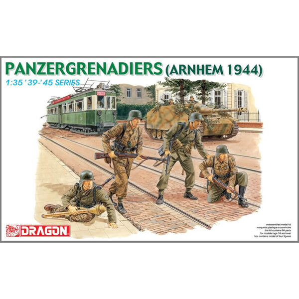 dragon 6161 1/35 Panzergrenadiers (Arnhem 1944) Kit en plástico para montar y pintar. Incluye 4 figuras de granaderos de las SS en Arnhem 1944. Piezas 64 Escala 1/35