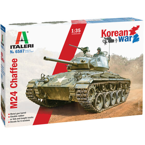 italeri 6587 M24 Chaffee Korean War 1/35 Kit en plástico para montar y pintar. Incluye cañón torneado en metal