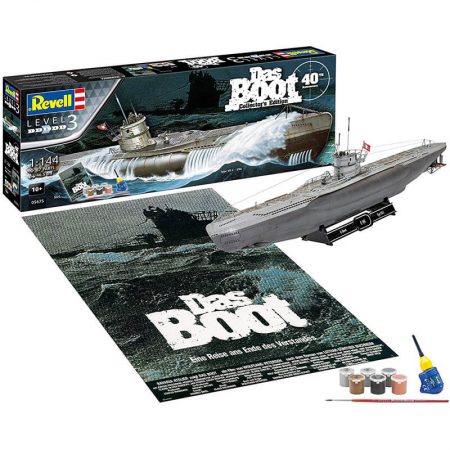 revell 05675 U-Boot Type VII C Das Boot 40th Aniversary 1/144 Edición Coleccionista Kit en plástico para montar y pintar. Incluye pegamento, pinturas, pincel y un poster conmemorativo del 40º Aniversario de la película Das Boot. 